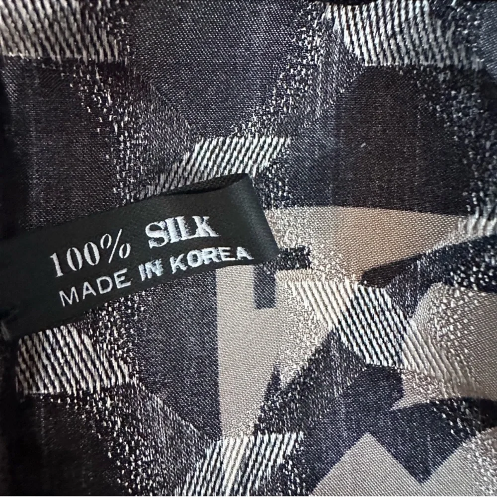 Vintage silk pocket square 13x13 geometric mcm